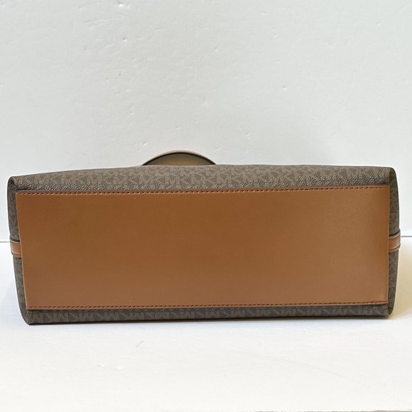 Michael Kors Jet Set Large Front Pocket Tote Bag + Double Zip Wallet MK Brown - Picture 6 of 16